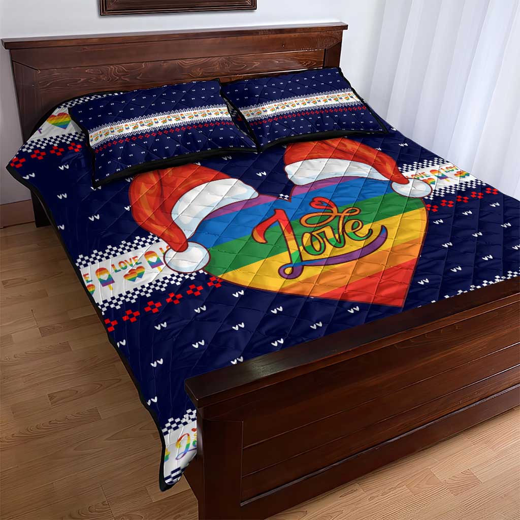 LGBT Heart Christmas Yall Christmas Quilt Bed Set Xmas Holiday Patterns - Wonder Print Shop