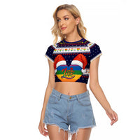 LGBT Heart Christmas Yall Christmas Raglan Cropped T Shirt Xmas Holiday Patterns - Wonder Print Shop