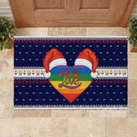 LGBT Heart Christmas Yall Christmas Rubber Doormat Xmas Holiday Patterns - Wonder Print Shop