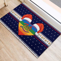 LGBT Heart Christmas Yall Christmas Rubber Doormat Xmas Holiday Patterns - Wonder Print Shop