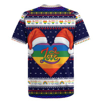 LGBT Heart Christmas Yall Christmas Rugby Jersey Xmas Holiday Patterns - Wonder Print Shop