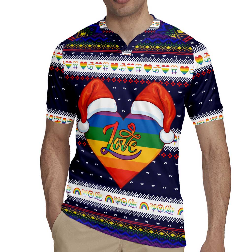 LGBT Heart Christmas Yall Christmas Rugby Jersey Xmas Holiday Patterns - Wonder Print Shop