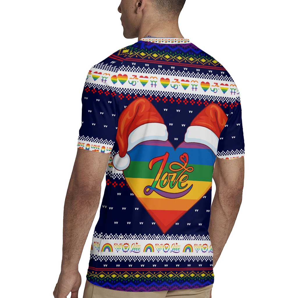 LGBT Heart Christmas Yall Christmas Rugby Jersey Xmas Holiday Patterns - Wonder Print Shop