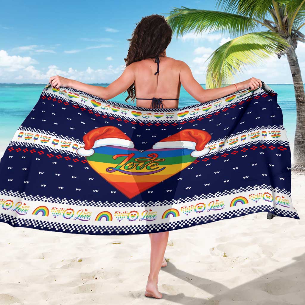 LGBT Heart Christmas Yall Christmas Sarong Xmas Holiday Patterns - Wonder Print Shop