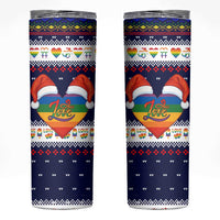 LGBT Heart Christmas Yall Christmas Skinny Tumbler Xmas Holiday Patterns - Wonder Print Shop