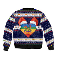 LGBT Heart Christmas Yall Christmas Sleeve Zip Bomber Jacket Xmas Holiday Patterns - Wonder Print Shop