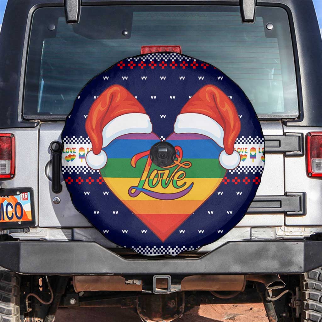 LGBT Heart Christmas Yall Christmas Spare Tire Cover Xmas Holiday Patterns - Wonder Print Shop