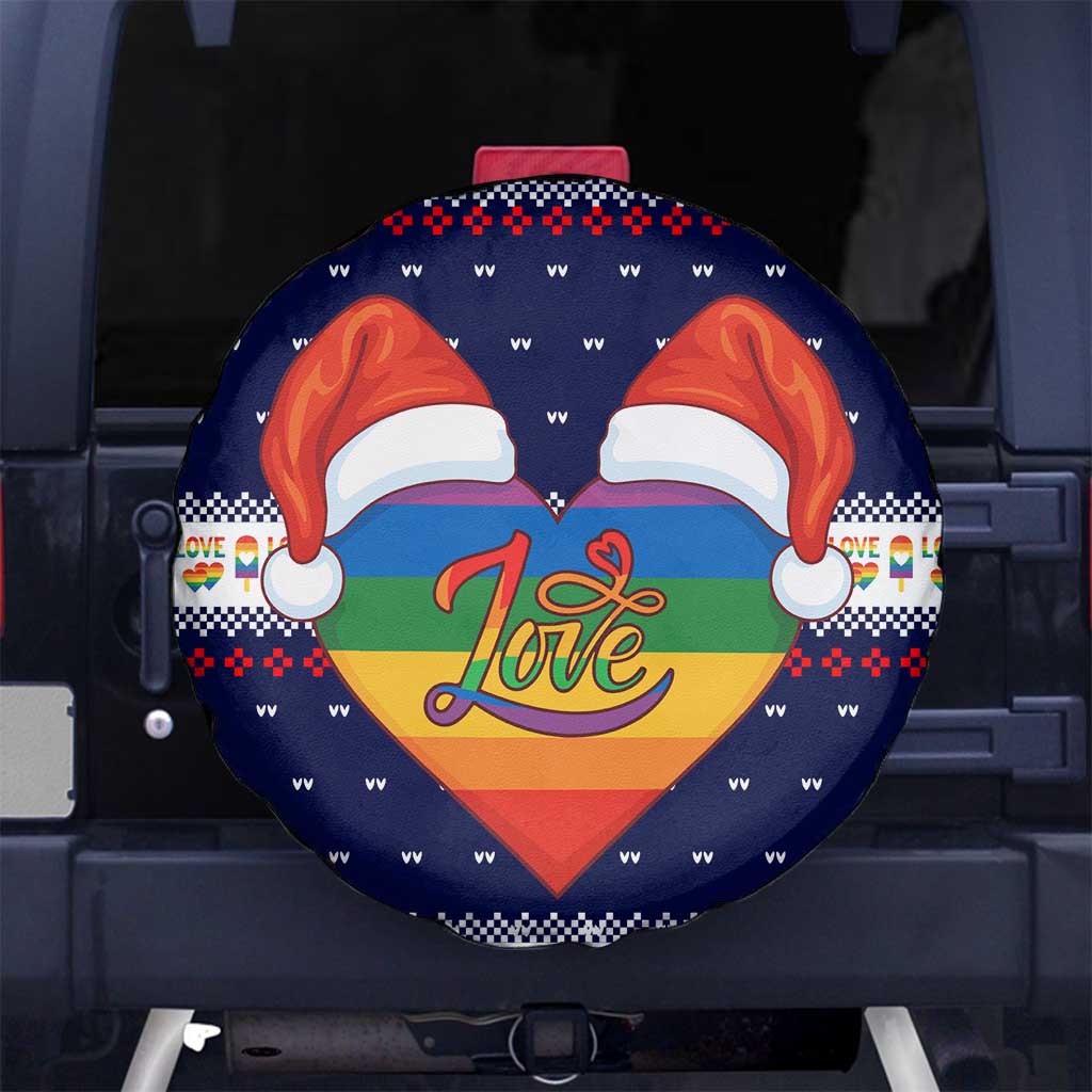 LGBT Heart Christmas Yall Christmas Spare Tire Cover Xmas Holiday Patterns - Wonder Print Shop