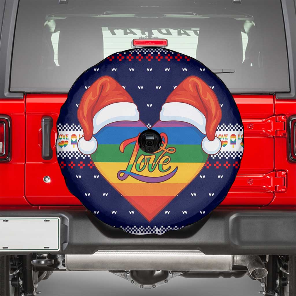 LGBT Heart Christmas Yall Christmas Spare Tire Cover Xmas Holiday Patterns - Wonder Print Shop
