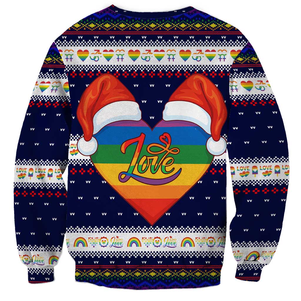 LGBT Heart Christmas Yall Christmas Sweatshirt Xmas Holiday Patterns - Wonder Print Shop
