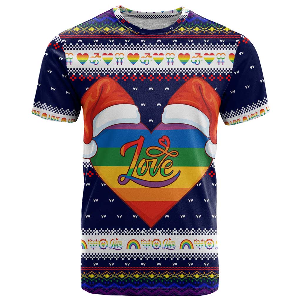 LGBT Heart Christmas Yall Christmas T Shirt Xmas Holiday Patterns - Wonder Print Shop