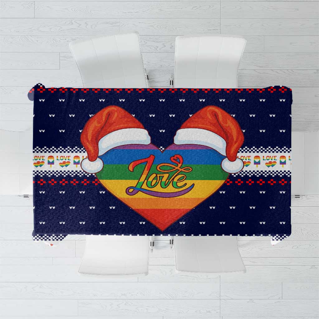LGBT Heart Christmas Yall Christmas Tablecloth Xmas Holiday Patterns - Wonder Print Shop