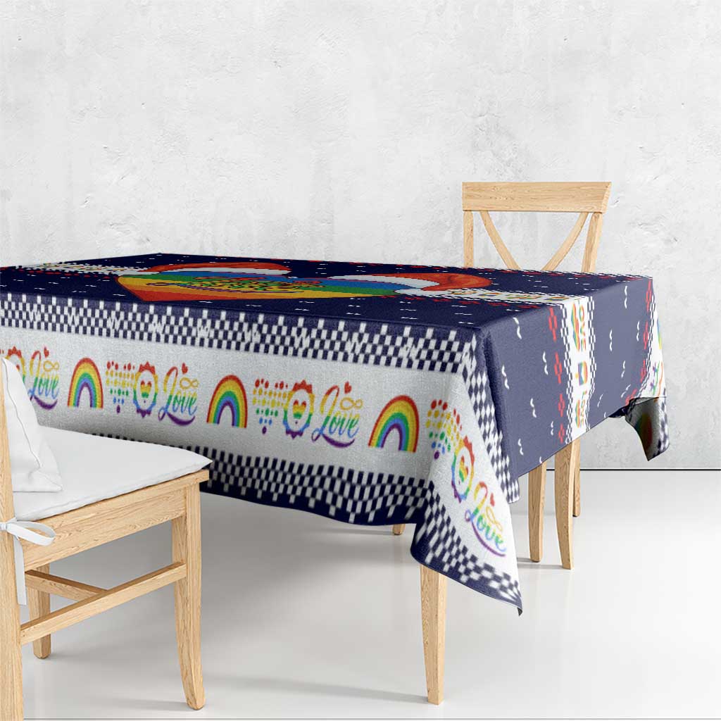 LGBT Heart Christmas Yall Christmas Tablecloth Xmas Holiday Patterns - Wonder Print Shop