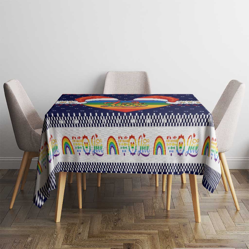 LGBT Heart Christmas Yall Christmas Tablecloth Xmas Holiday Patterns - Wonder Print Shop