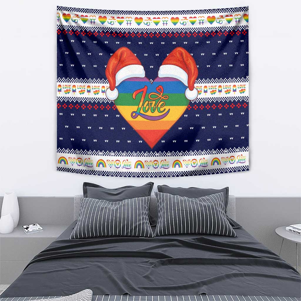 LGBT Heart Christmas Yall Christmas Tapestry Xmas Holiday Patterns - Wonder Print Shop