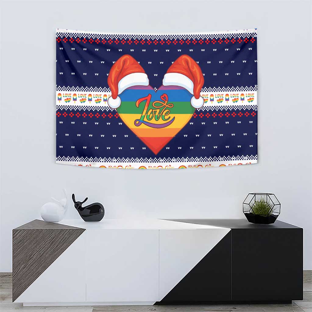 LGBT Heart Christmas Yall Christmas Tapestry Xmas Holiday Patterns - Wonder Print Shop