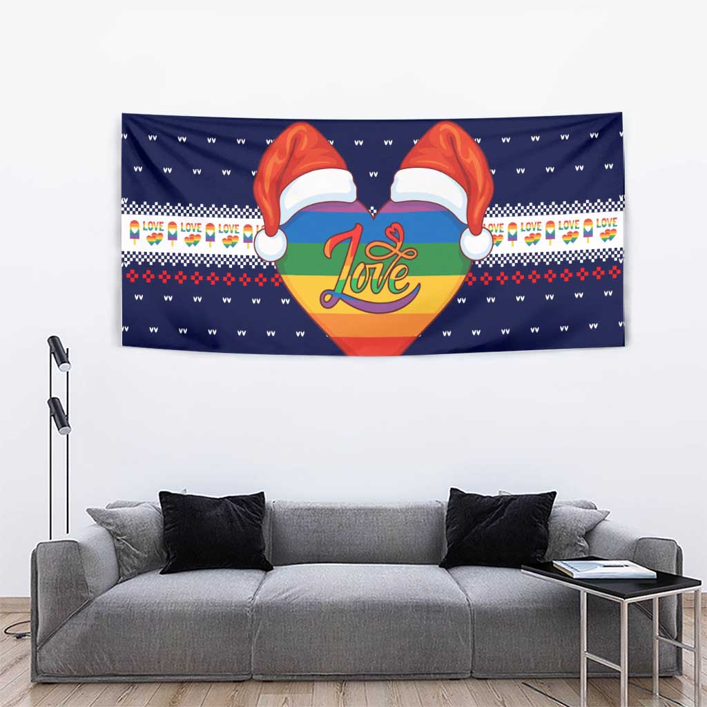 LGBT Heart Christmas Yall Christmas Tapestry Xmas Holiday Patterns - Wonder Print Shop