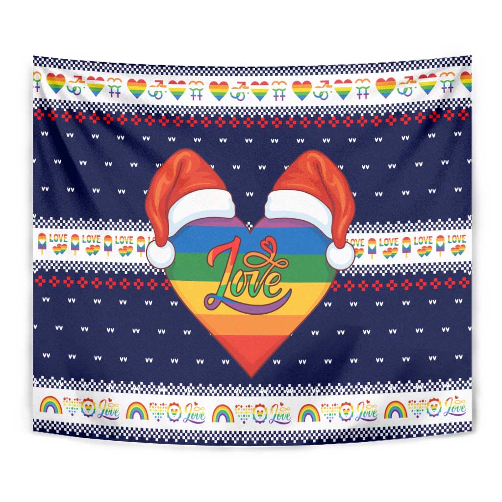 LGBT Heart Christmas Yall Christmas Tapestry Xmas Holiday Patterns - Wonder Print Shop