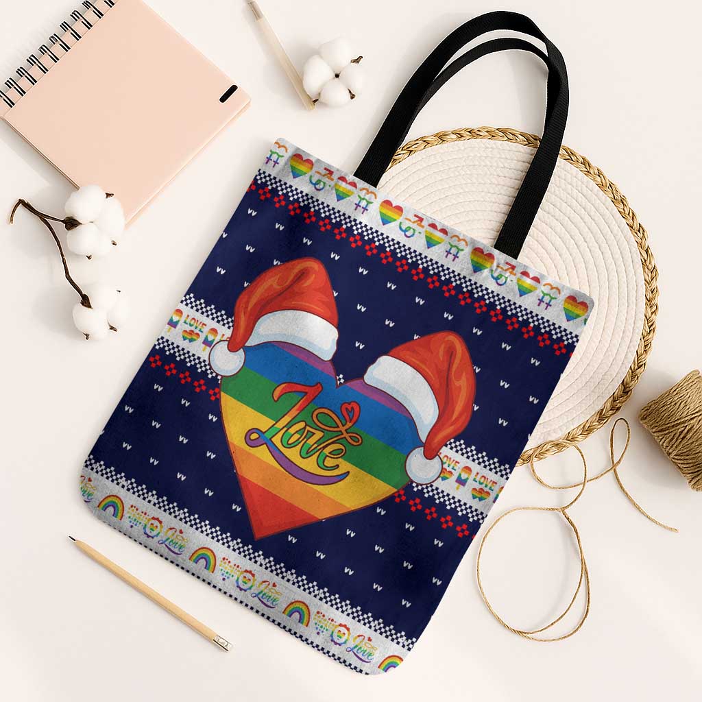 LGBT Heart Christmas Yall Christmas Tote Bag Xmas Holiday Patterns - Wonder Print Shop