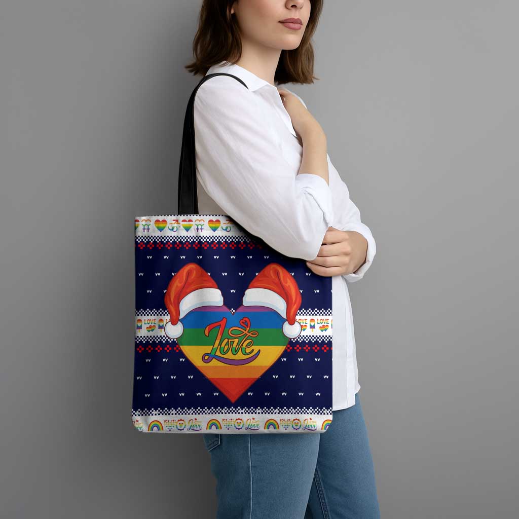 LGBT Heart Christmas Yall Christmas Tote Bag Xmas Holiday Patterns - Wonder Print Shop
