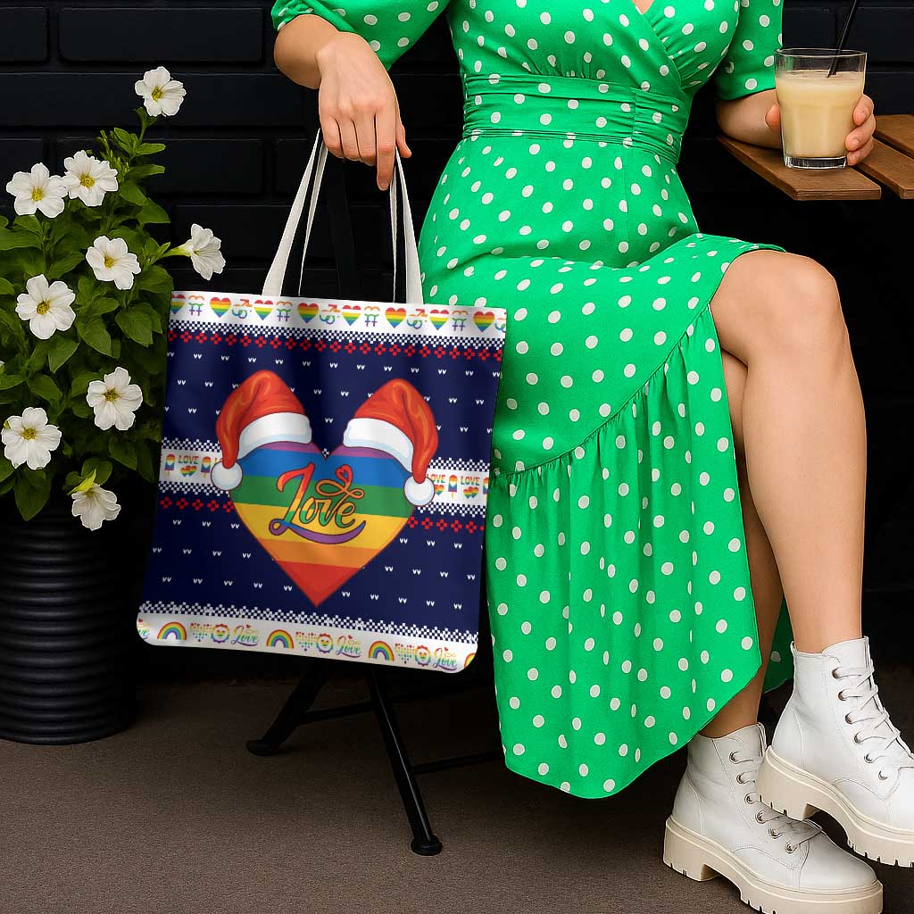 LGBT Heart Christmas Yall Christmas Tote Bag Xmas Holiday Patterns - Wonder Print Shop
