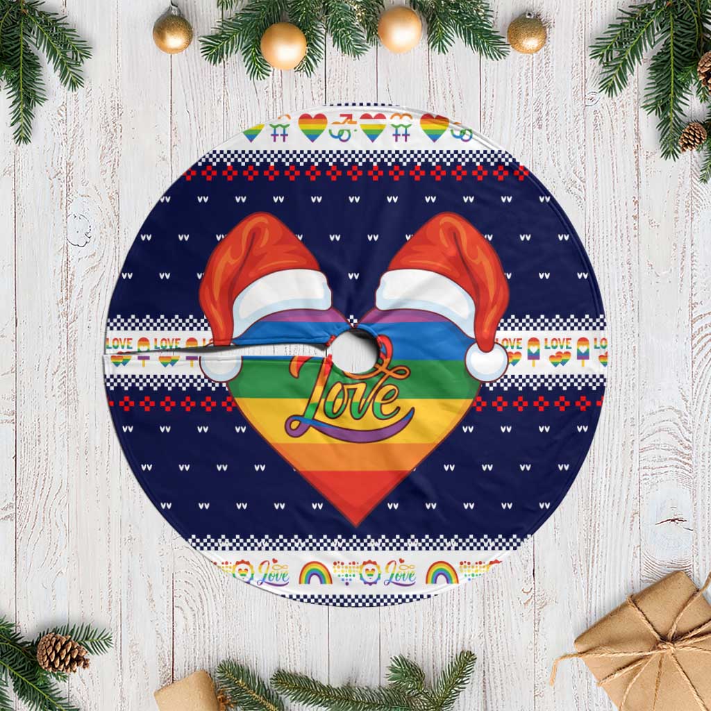 LGBT Heart Christmas Yall Christmas Tree Skirt Xmas Holiday Patterns - Wonder Print Shop