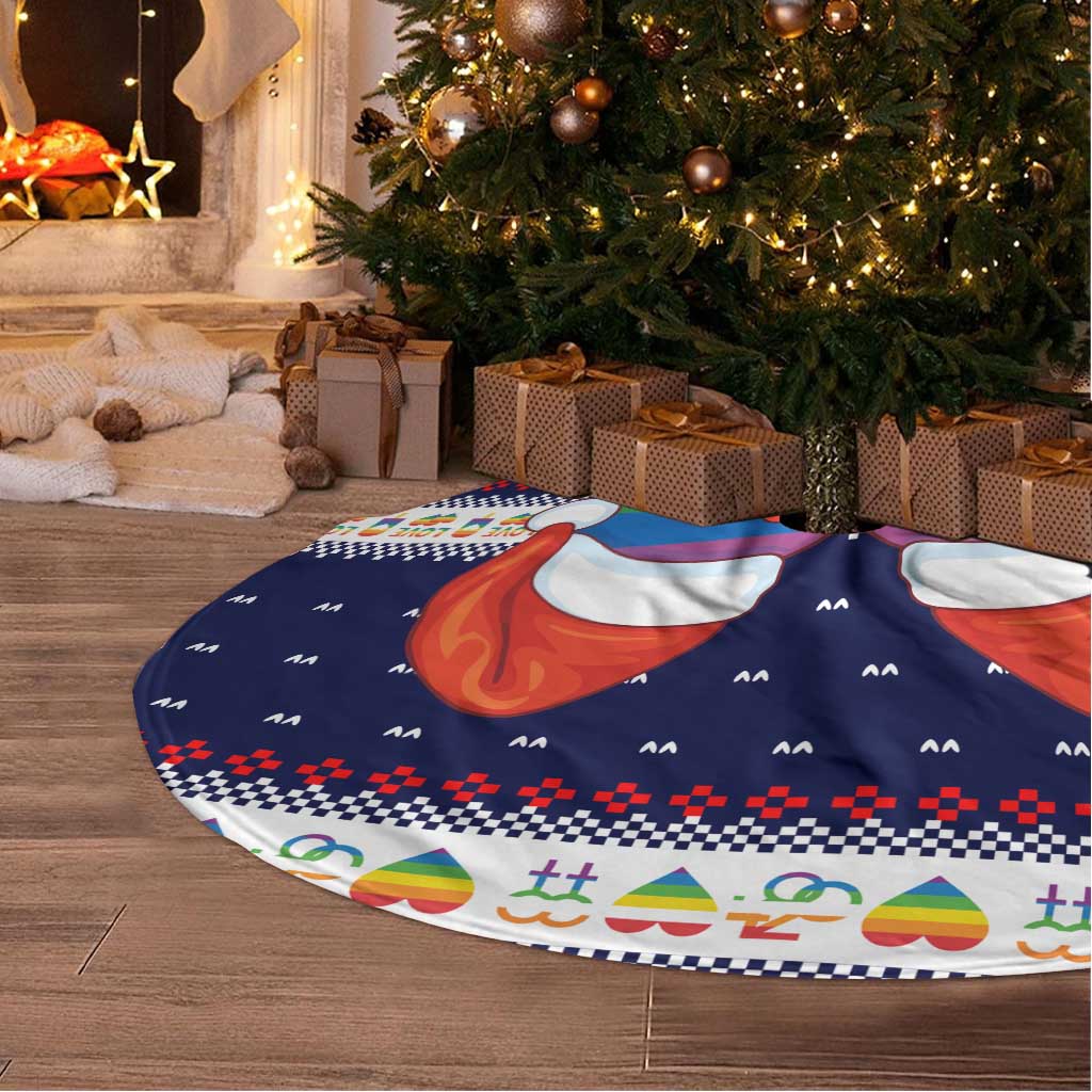 LGBT Heart Christmas Yall Christmas Tree Skirt Xmas Holiday Patterns - Wonder Print Shop