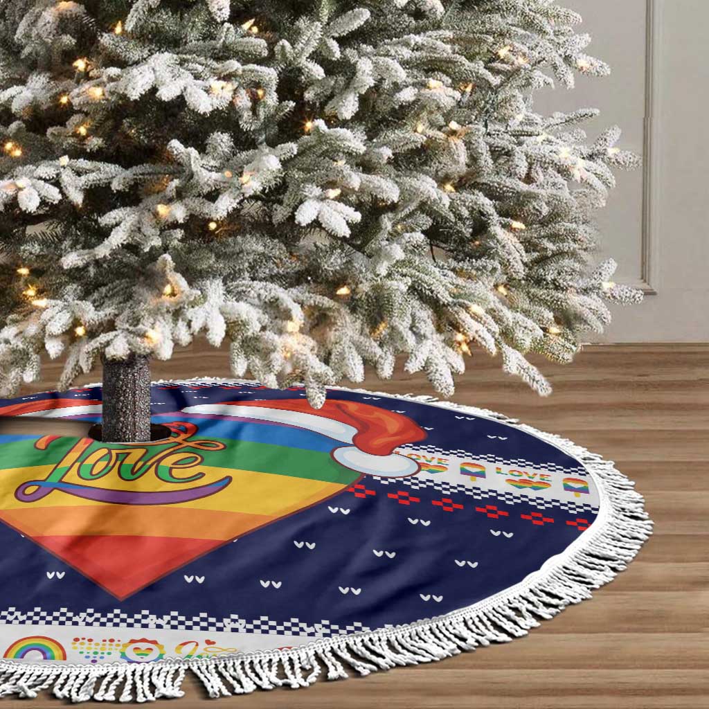 LGBT Heart Christmas Yall Christmas Tree Skirt Xmas Holiday Patterns - Wonder Print Shop