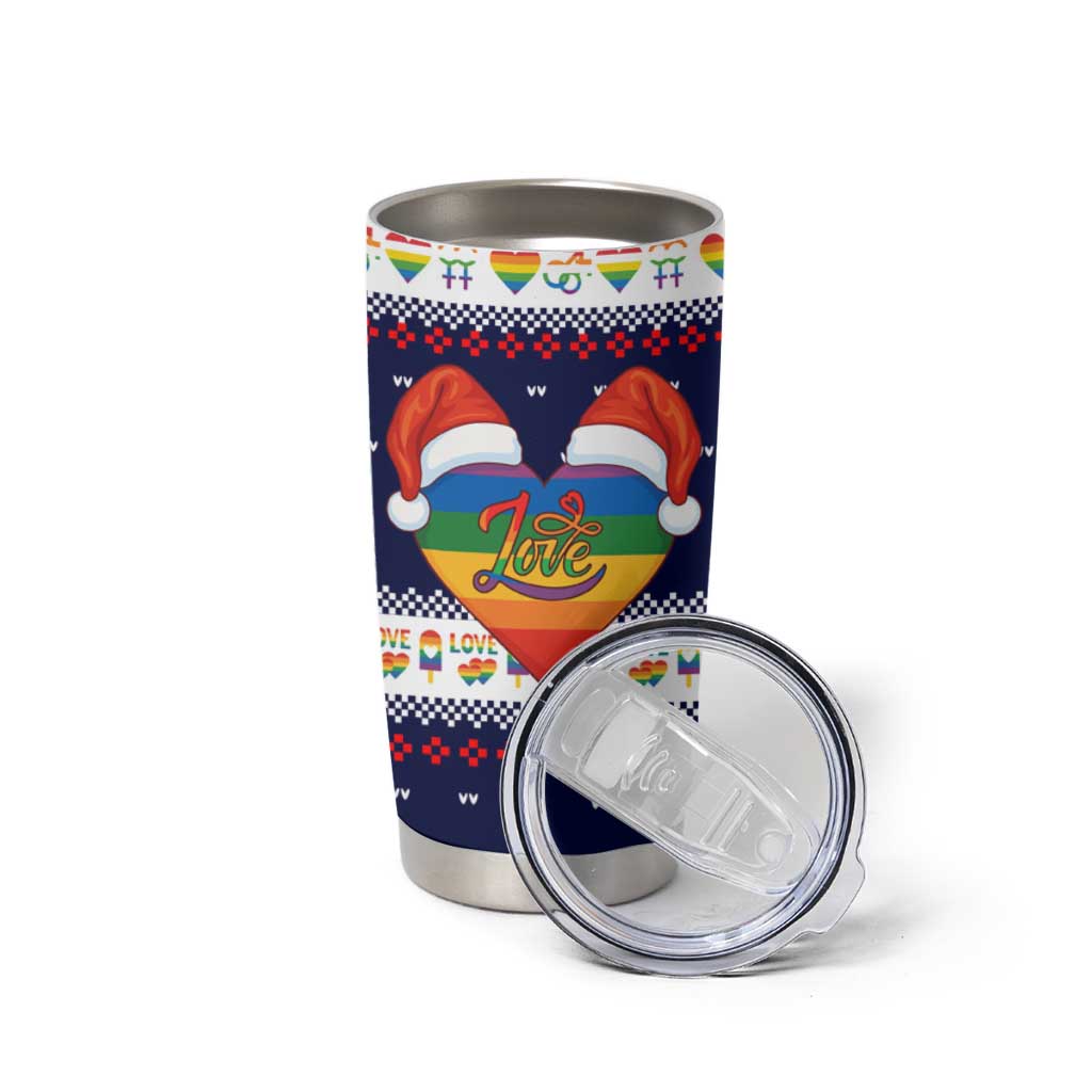 LGBT Heart Christmas Yall Christmas Tumbler Cup Xmas Holiday Patterns - Wonder Print Shop