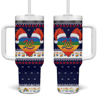 LGBT Heart Christmas Yall Christmas Tumbler With Handle Xmas Holiday Patterns - Wonder Print Shop