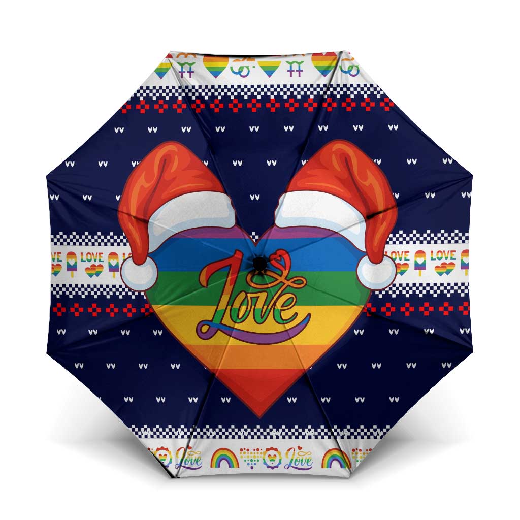 LGBT Heart Christmas Yall Christmas Umbrella Xmas Holiday Patterns - Wonder Print Shop