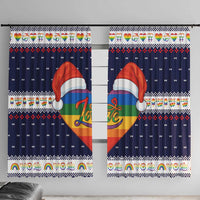 LGBT Heart Christmas Yall Christmas Window Curtain Xmas Holiday Patterns - Wonder Print Shop