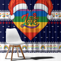 LGBT Heart Christmas Yall Christmas Window Curtain Xmas Holiday Patterns - Wonder Print Shop