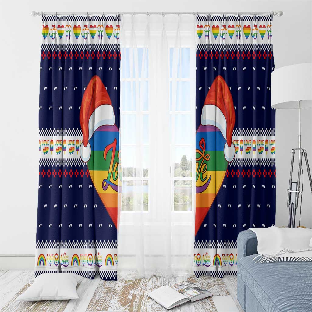LGBT Heart Christmas Yall Christmas Window Curtain Xmas Holiday Patterns - Wonder Print Shop