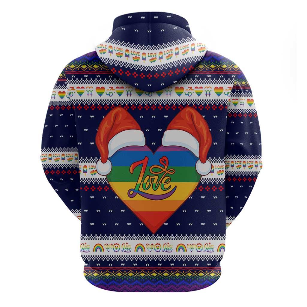 LGBT Heart Christmas Yall Christmas Zip Hoodie Xmas Holiday Patterns - Wonder Print Shop
