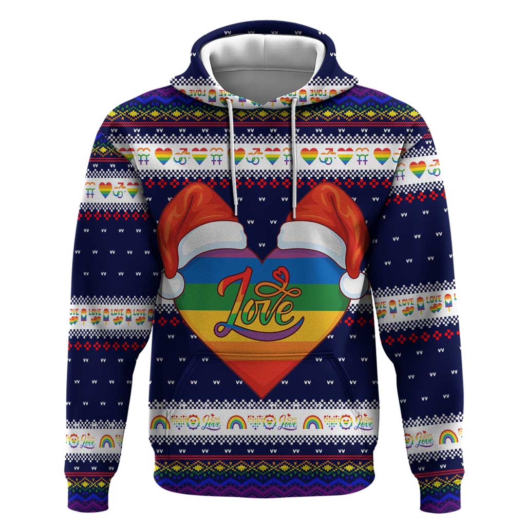 LGBT Heart Christmas Yall Christmas Zip Hoodie Xmas Holiday Patterns - Wonder Print Shop
