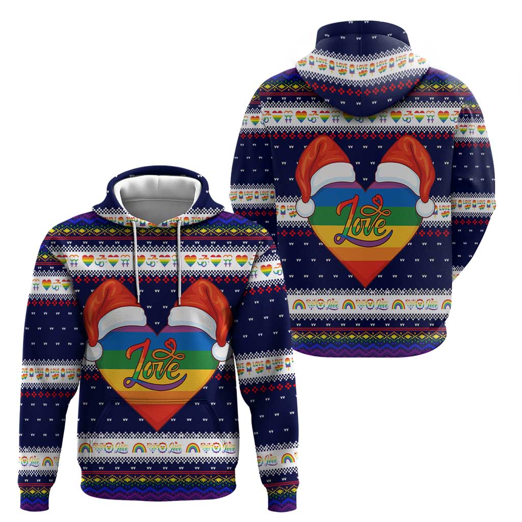 LGBT Heart Christmas Yall Christmas Zip Hoodie Xmas Holiday Patterns - Wonder Print Shop