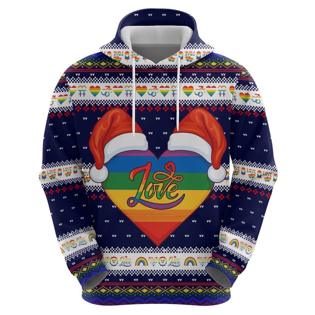 LGBT Heart Christmas Yall Christmas Zip Hoodie Xmas Holiday Patterns - Wonder Print Shop