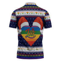 LGBT Heart Christmas Yall Christmas Zipper Polo Shirt Xmas Holiday Patterns - Wonder Print Shop