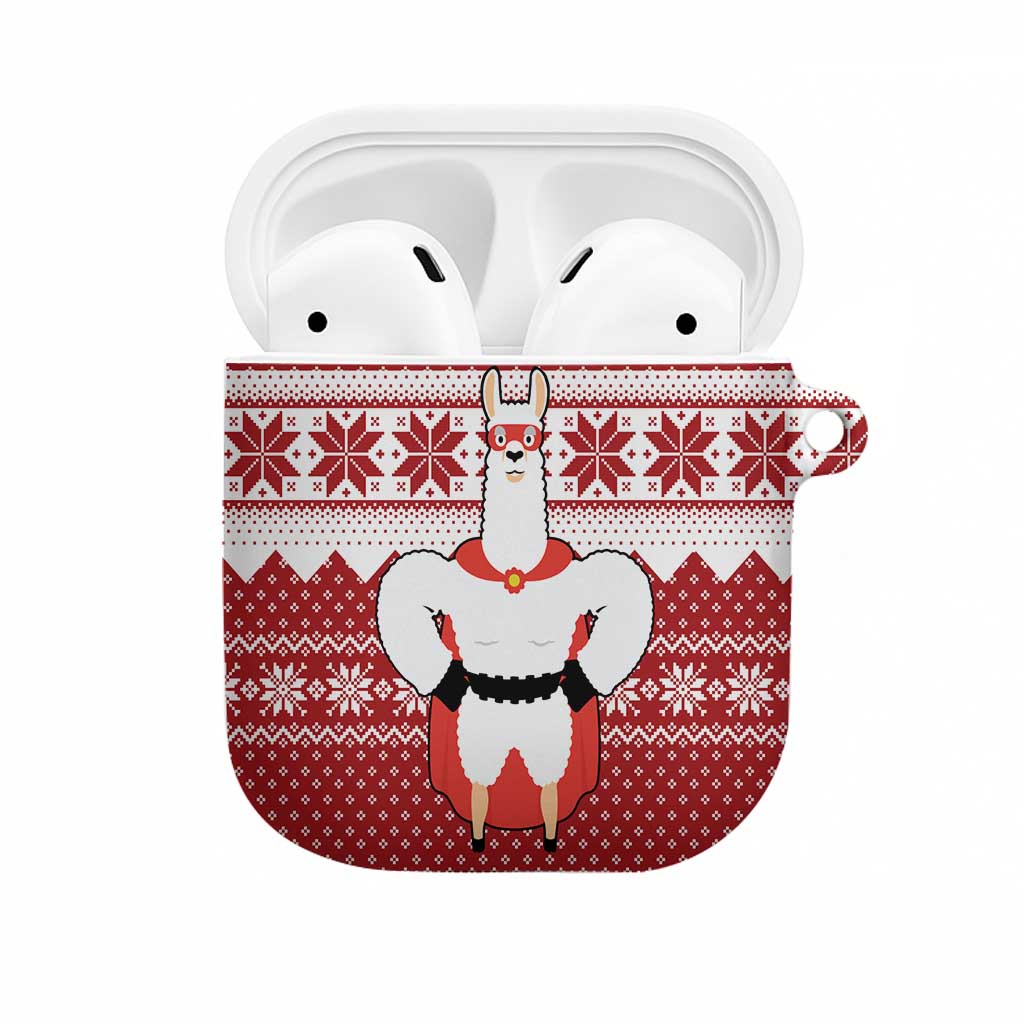 Llama Superhero Christmas AirPods Case Xmas Holiday Patterns - Wonder Print Shop