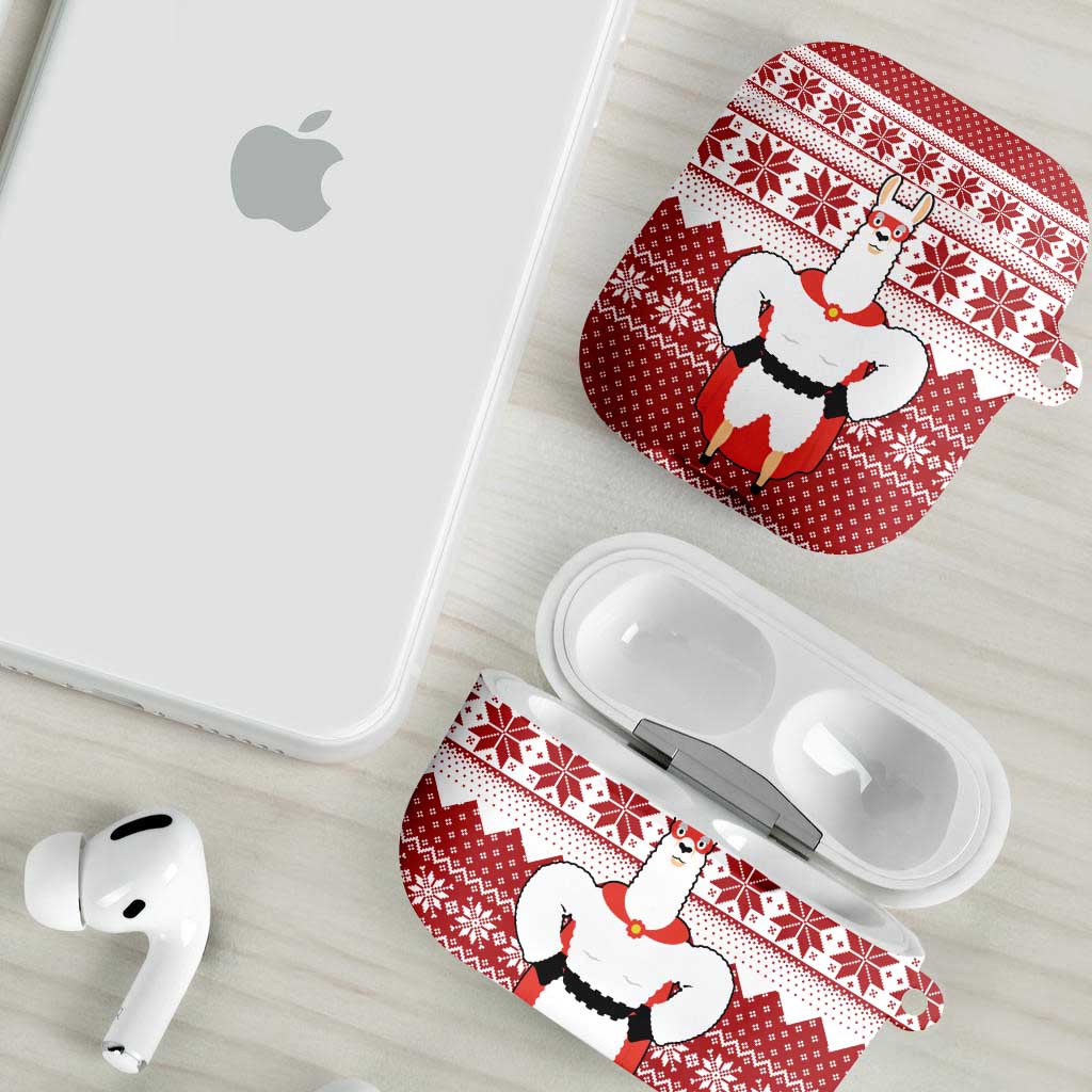 Llama Superhero Christmas AirPods Case Xmas Holiday Patterns - Wonder Print Shop