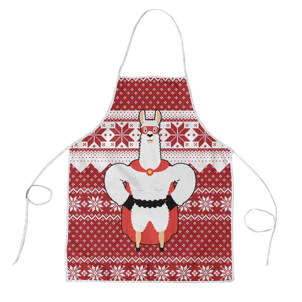 Llama Superhero Christmas Apron Xmas Holiday Patterns - Wonder Print Shop