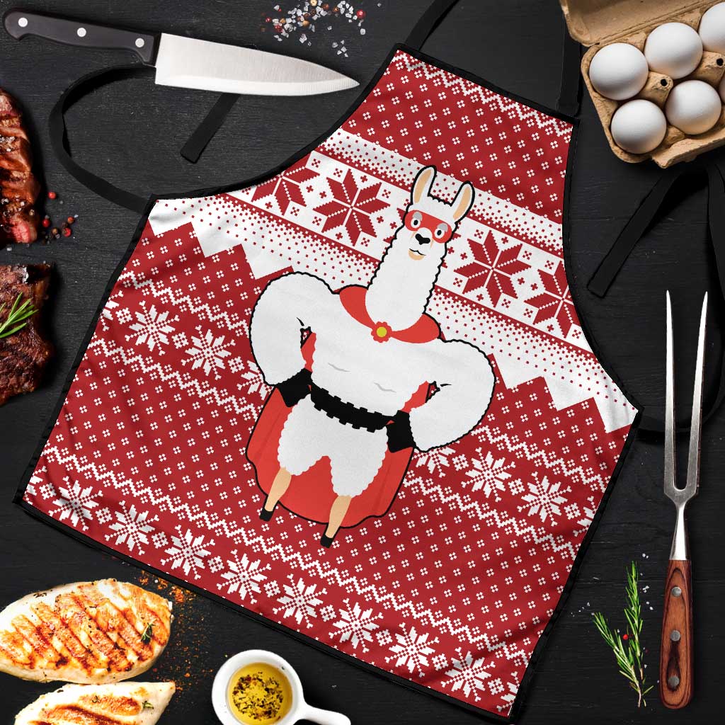 Llama Superhero Christmas Apron Xmas Holiday Patterns - Wonder Print Shop