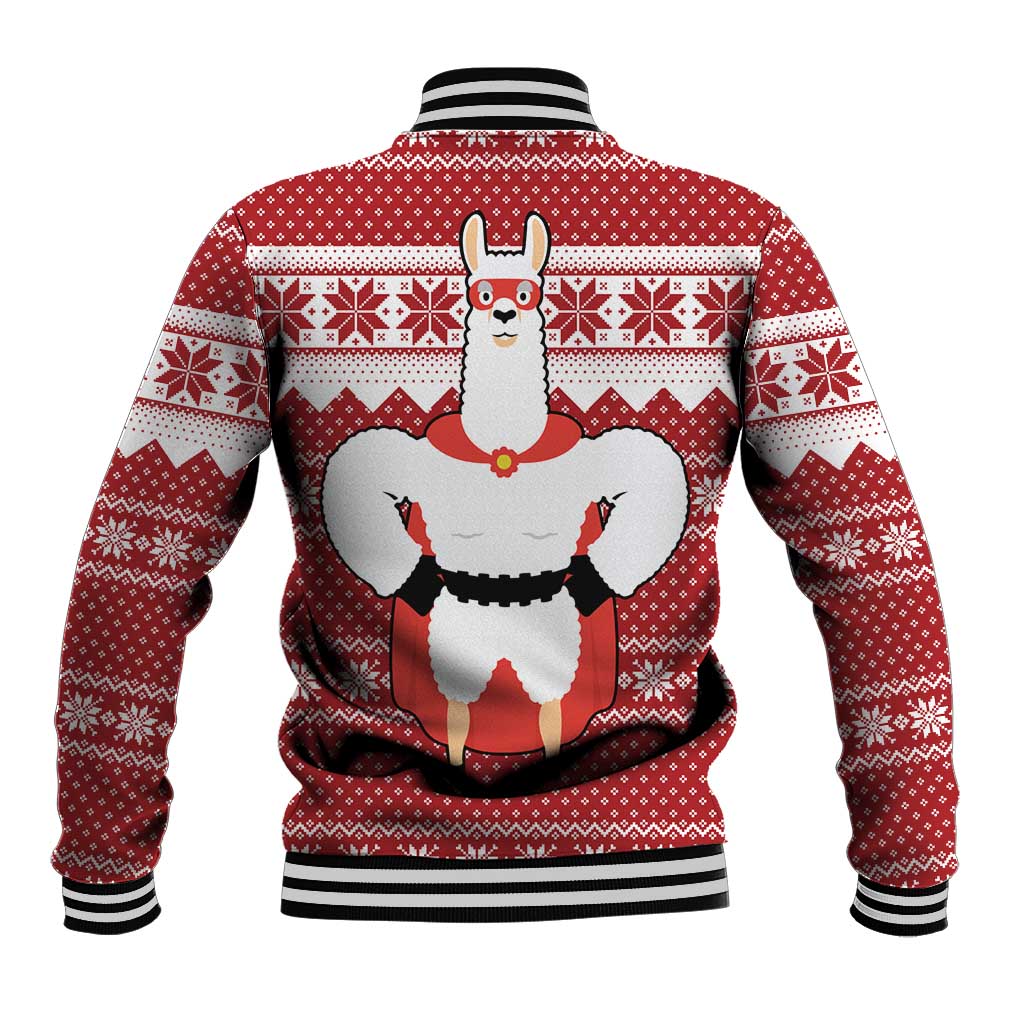 Llama Superhero Christmas Baseball Jacket Xmas Holiday Patterns - Wonder Print Shop