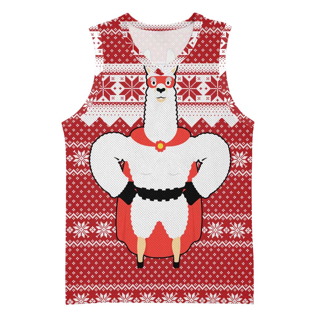 Llama Superhero Christmas Basketball Jersey Xmas Holiday Patterns - Wonder Print Shop