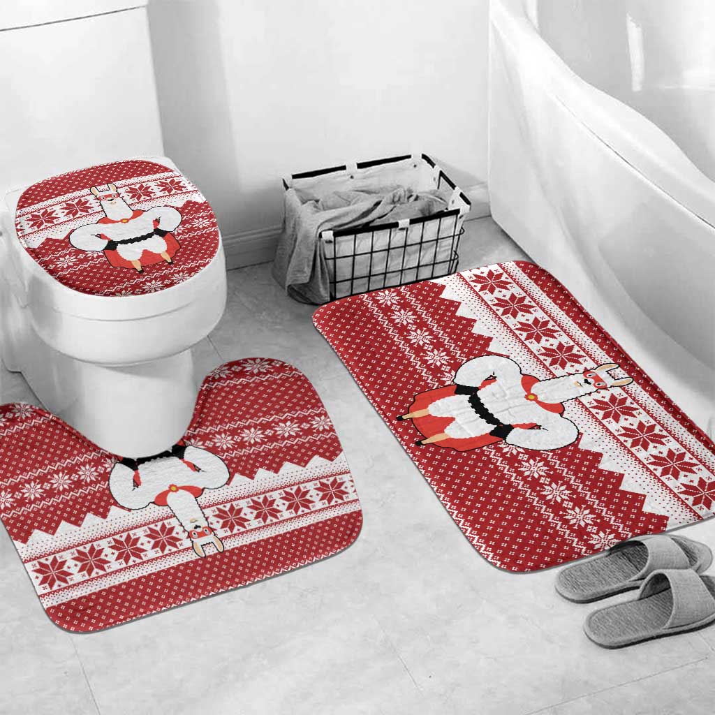 Llama Superhero Christmas Bathroom Set Xmas Holiday Patterns - Wonder Print Shop