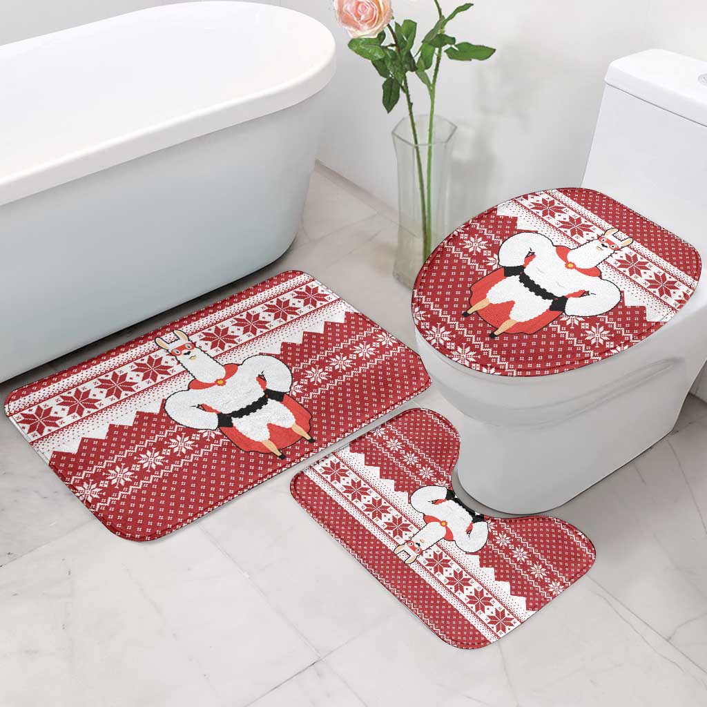 Llama Superhero Christmas Bathroom Set Xmas Holiday Patterns - Wonder Print Shop