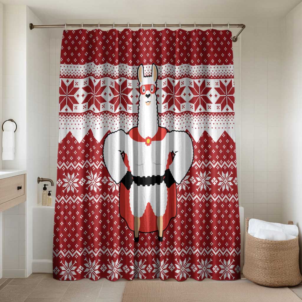 Llama Superhero Christmas Bathroom Set Xmas Holiday Patterns - Wonder Print Shop