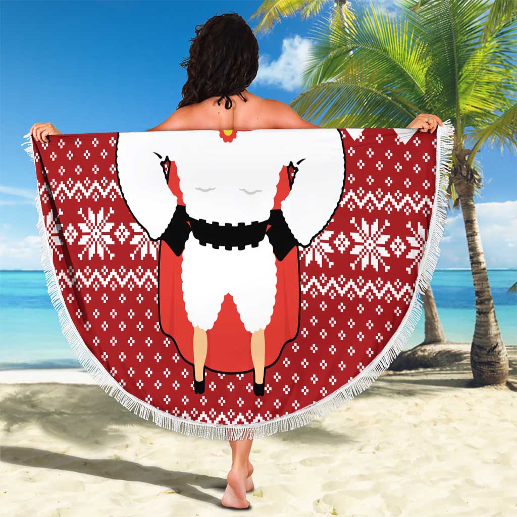 Llama Superhero Christmas Beach Blanket Xmas Holiday Patterns - Wonder Print Shop