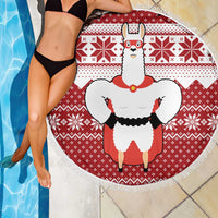 Llama Superhero Christmas Beach Blanket Xmas Holiday Patterns - Wonder Print Shop